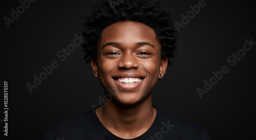Happy Young Black Man Smiling Portrait