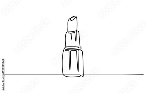 Lipstick continuous one line drawing and minimalist style isolate outline vector icon
