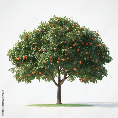 Orange Tree in Tropical Climate. Ripe Citrus Fruits and Vibrant Foliage in a Sustainable Agricultural Landscape