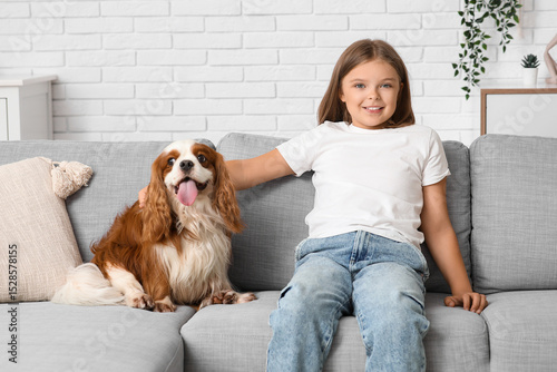 Happy little girl with cute...
