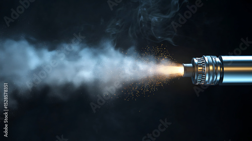 A close up of a vape with smoke coming out of it