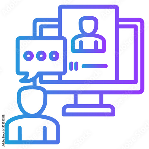 Video Conference gradient color icon
