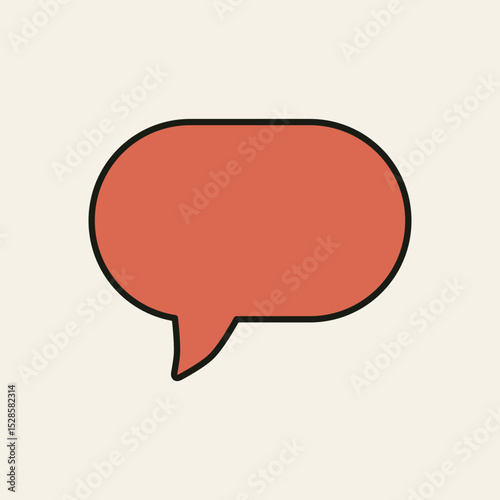 Minimalist rounded chat symbol with tail, commonly used to indicate text conversation or user interaction