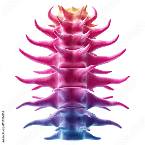 Pinched nerve and sciatic pain concept. Colorful plant structure with vibrant pink and blue hues.