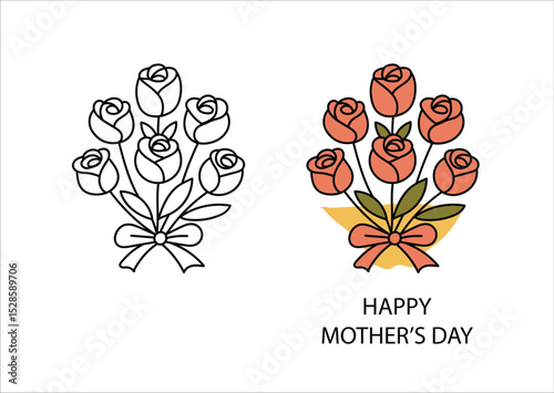 
Flowers, hand drawn line art for design, print media, social media, vector file.