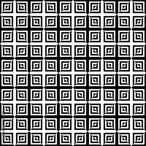 Symmetrical background design with optical illusion effect. White and black background. Seamless pattern background.