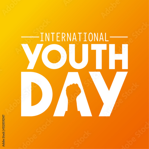 International youth day text design. August 12.