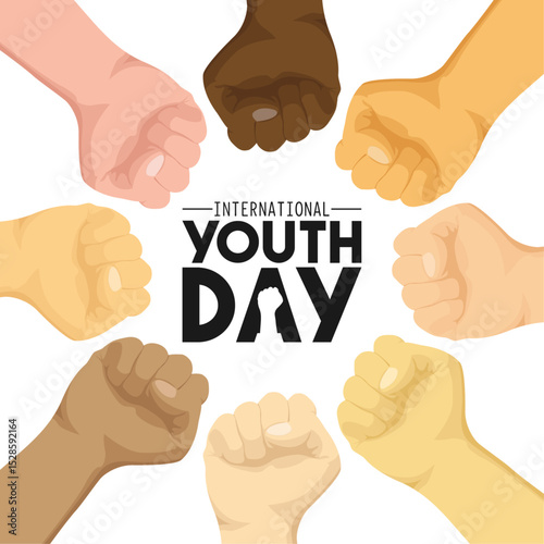 Vector illustration of international youth day design background. August 12.