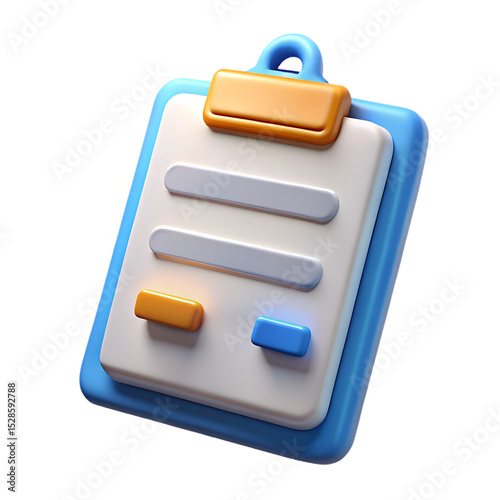 3d render of a blue checklist form isolated on a white background
