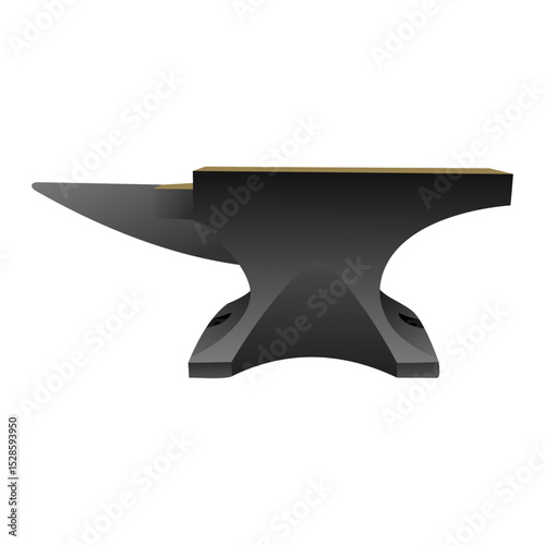 Antique anvil, monochrome icon, blacksmith tool. Vector illustration, isolated on white background. Simple shape for design logo, emblem, symbol, sign, badge, label, ...