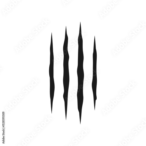 Wild animal claw mark icon on white background. Beast claws.