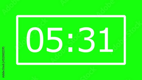 Digital Countdown Timer Displaying Time in Green Background with Clear Numbers