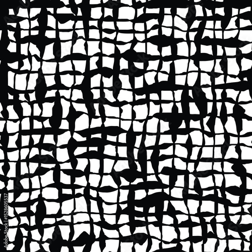Seamless pattern, rough vector background, black and white