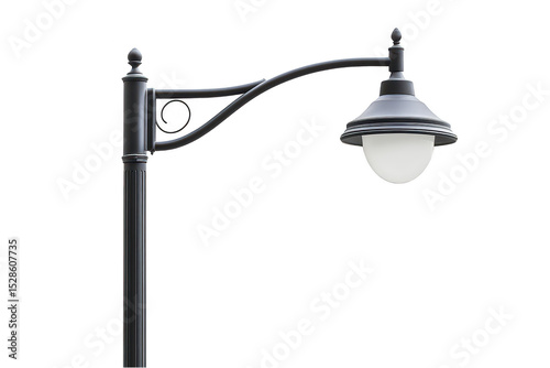 Street lamp post isolated on white or transparent background