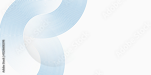 Abstract white background with blue circle rings. Digital future technology concept. vector illustration.