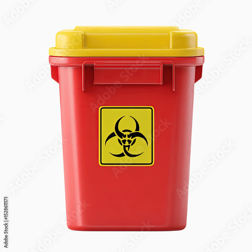 Red and Yellow Biohazard Waste Container