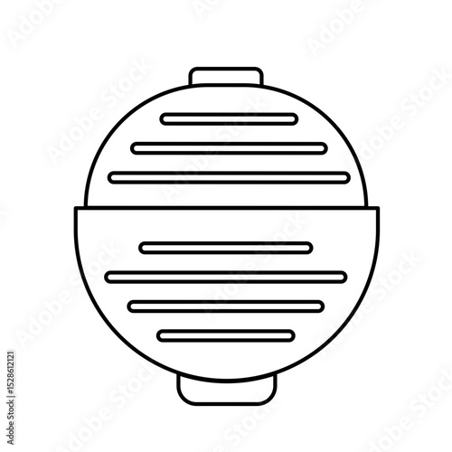 Simple Line Art Drawing of a Miso Soup Bowl Clean Cutlery Illustration Japanese Cutlery 