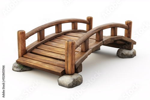 Wallpaper Mural Rustic Wooden Garden Bridge. Decorative Landscape Design Features in a Serene Setting Torontodigital.ca