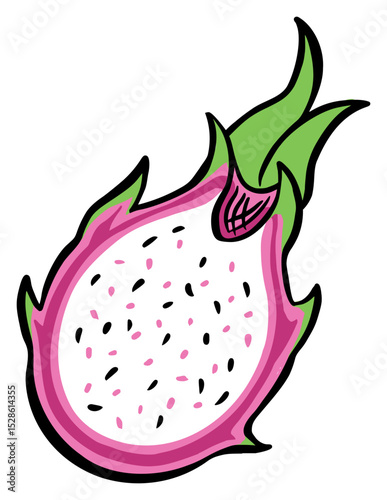 dragon fruit on white background
