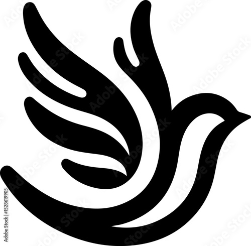 vector illustration of flying bird symbol logo icon for company mascot growing high