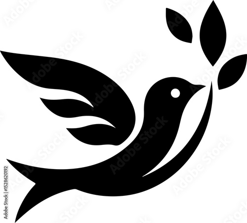 vector illustration of flying bird symbol logo icon for sacred peace mascot and company in humanitarian field