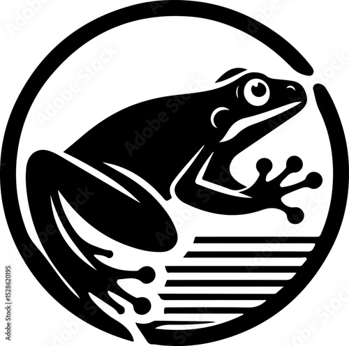 sketch vector illustration silhouette icon logo symbol mascot animal frog as rain caller classic vintage abstract modern style