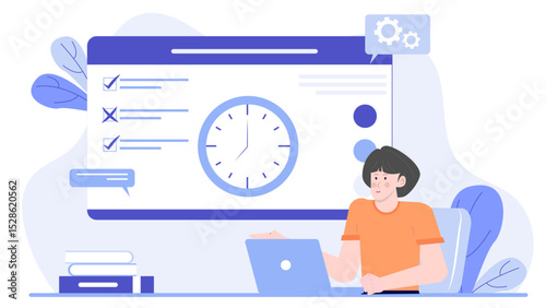 Person working on laptop with todo list, suitable for productivity, remote work, organization, technology, and work from home themed designs.
