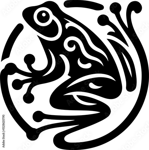 sketch vector illustration silhouette icon logo symbol mascot animal frog as rain caller classic vintage abstract modern style