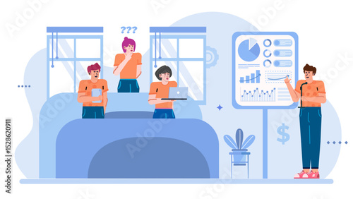 Team of people actively collaborating on project tasks, ideal for business presentations, teamwork concepts, or informational websites featuring team dynamics.