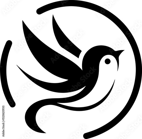 vector illustration of flying bird symbol logo icon for peace mascot and growing company