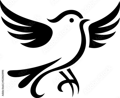vector illustration of flying bird symbol logo icon for peace mascot and growing company