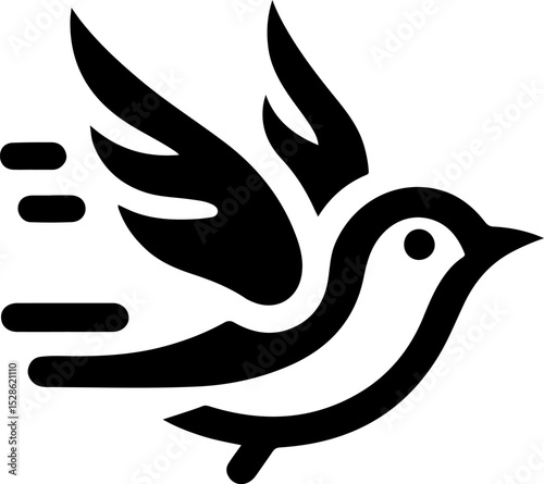vector illustration of flying dove symbol logo icon for peace mascot and growing company rising high