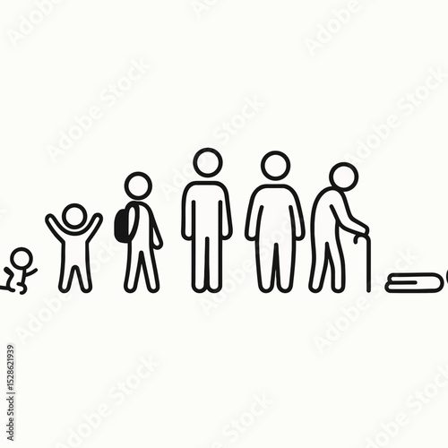vector illustration of human life cycle