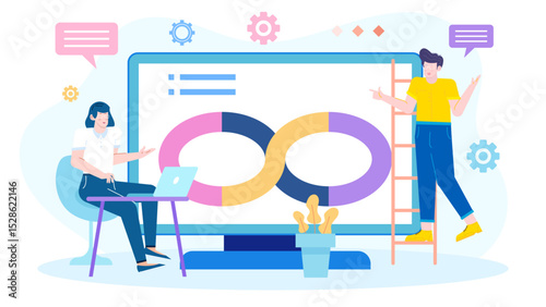 Collaborative work or financial planning concept for business, teamwork, finance or technology related projects presentation, marketing materials, or articles.