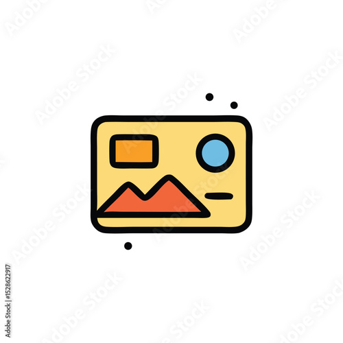 Simple illustration of a picture or image file icon.
