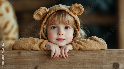 Kid in monster costume looking into a mirror