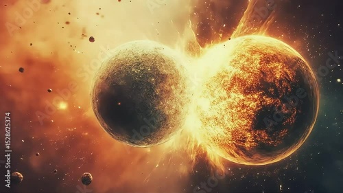 Planets collide in outer space