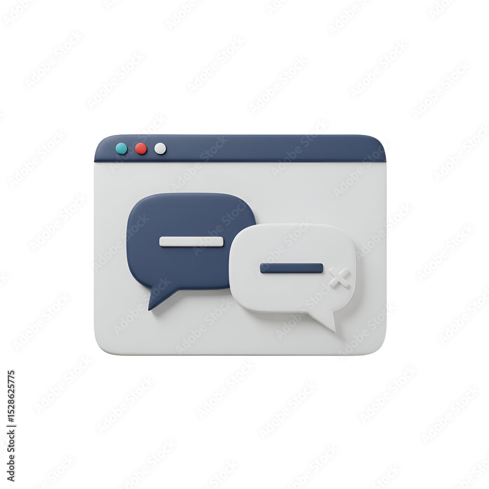 3D Render Chat Bubbles Website Illustration 3D Render Chat Bubbles Website Illustration