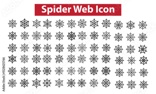 Spider web icon set stock illustration. set of circle abstract tribal drawing. Pro Vector. Edit color icon set stock illustration. Spider concept. Collection of modern high quality Spider line icons..