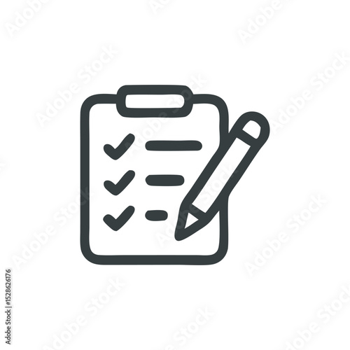 Checklist clipboard with pencil, indicating task completion and planning.