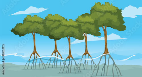 mangrove forest in vector format