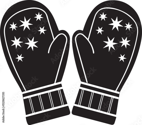 mittens vector illustration, mittens clipart, mittens ion, mittens silhouette vector icon black and white