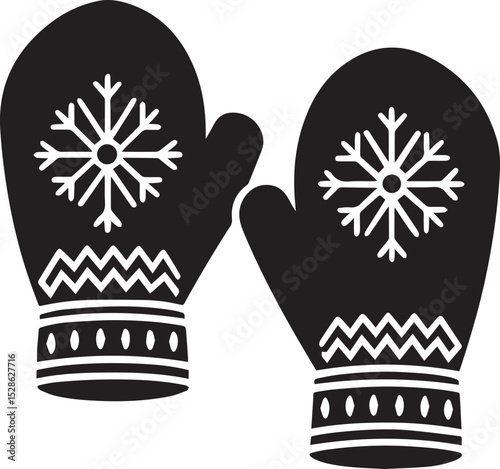mittens vector illustration, mittens clipart, mittens ion, mittens silhouette vector icon black and white