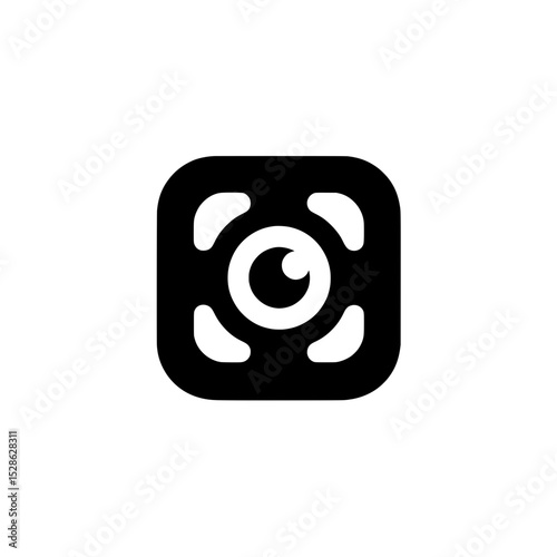 Eye icon in a dotted square representing security access, biometric verification, or identity recognition technology