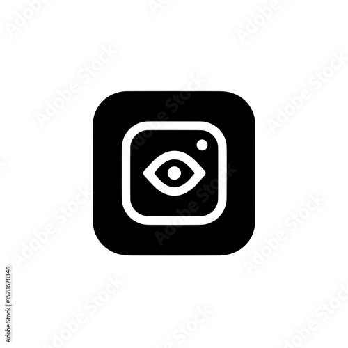Rounded square icon with an eye representing app visibility settings, view control, or privacy management