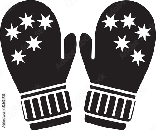 mittens vector illustration, mittens clipart, mittens ion, mittens silhouette vector icon black and white