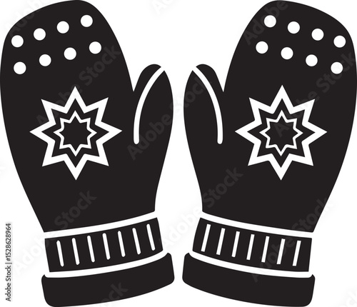 mittens vector illustration, mittens clipart, mittens ion, mittens silhouette vector icon black and white