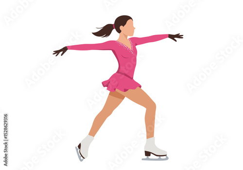A figure skater strikes a pose on the ice