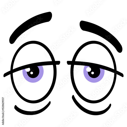 Sleepy Eyes Cartoon Illustration Vector Drawing