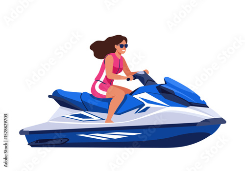 A woman on a jet ski